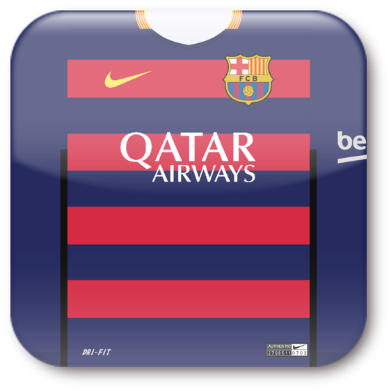 リーガエスパニョーラ__FCバルセロナ2015-2016最新ユニフォーム_イラストアイコン　ユニアイコン Barcelona kit new model 2015-16